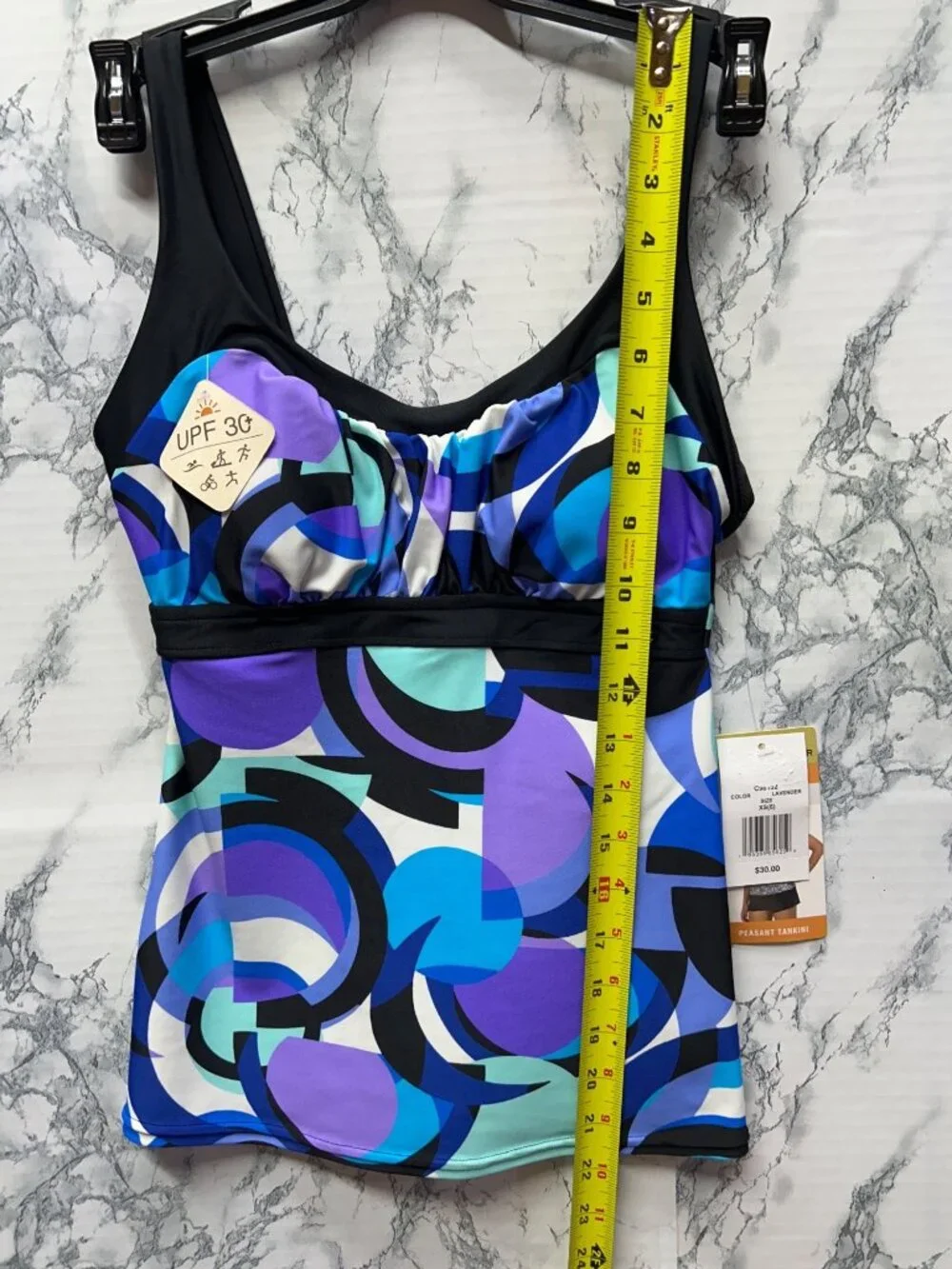 ZeroXposur size XS (6) Peasant Tankini TOP Only With UPF 30+ Protection Multicol - Picture 3 of 9